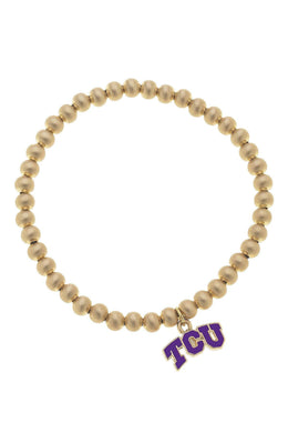 Satin Gold Stretch Bracelet- TCU