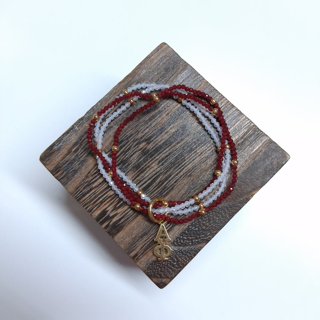 'Gemstone' Bead Bracelet- Alpha Phi