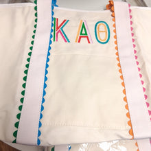 Scalloped Embroidered Tote Bag- Kappa Alpha Theta