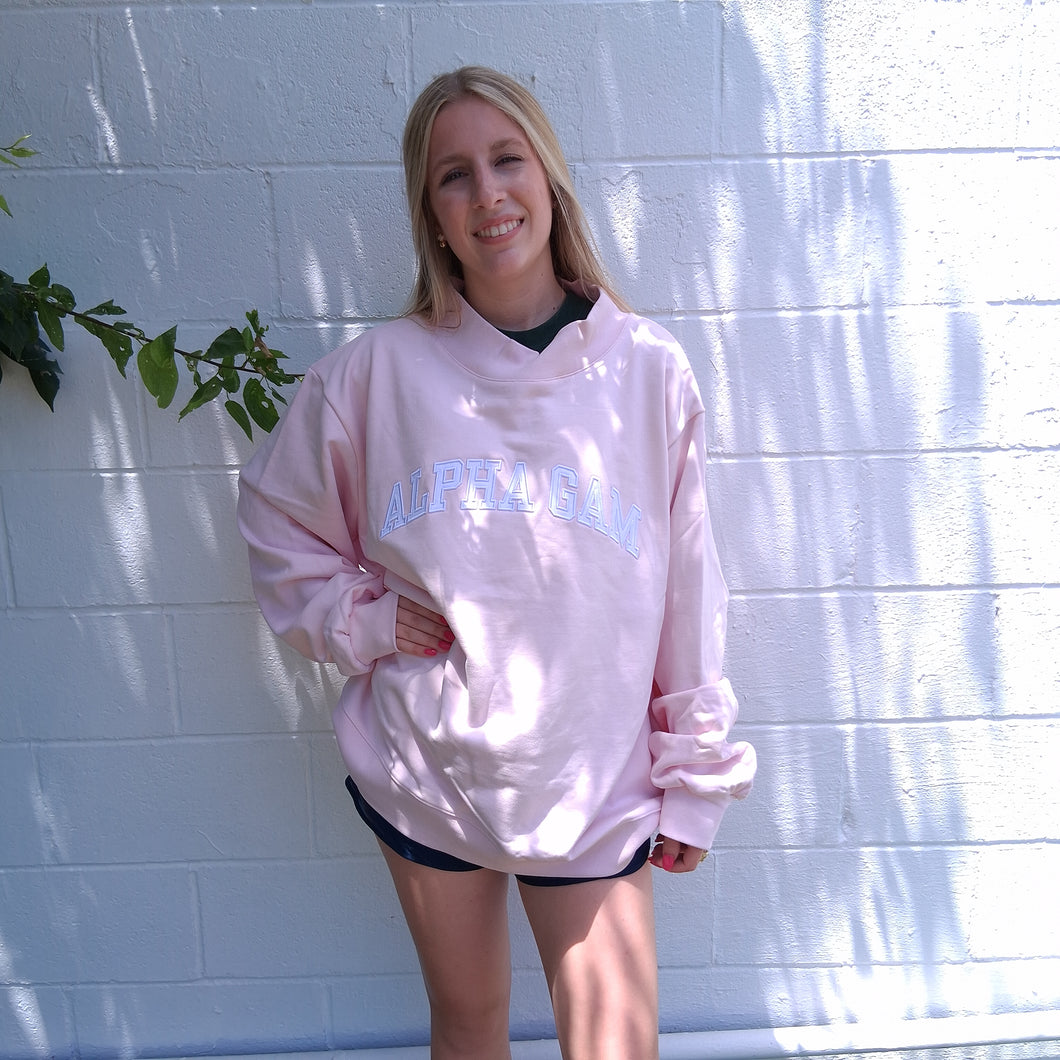 French Terry Mock Neck- Alpha Gamma Delta