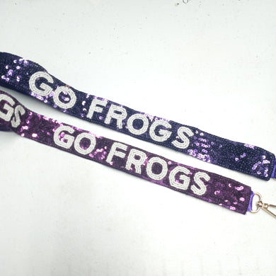 Sequin and Bead Strap- Go Frogs