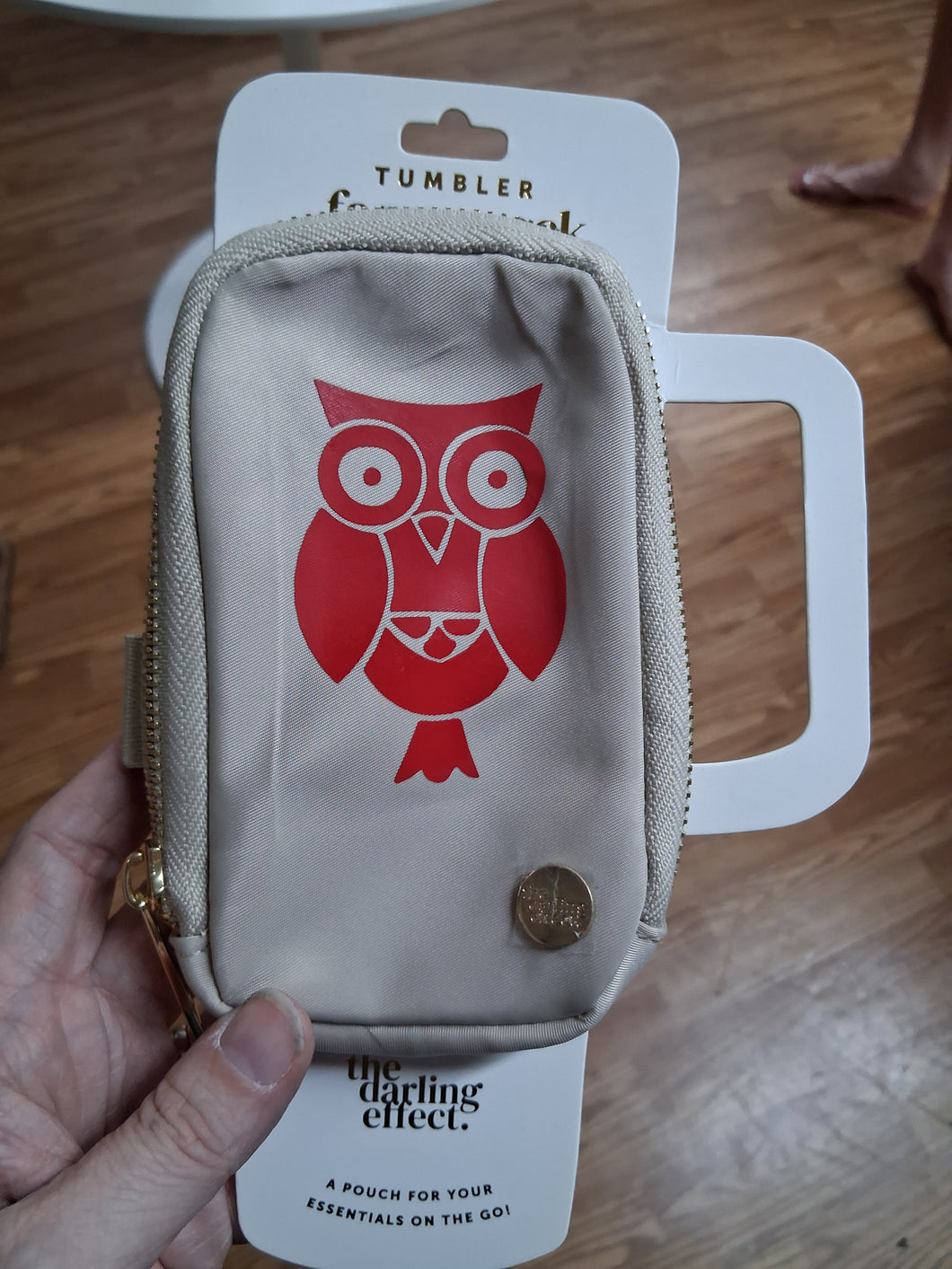Tumbler Fanny Pack- Natural Beige with Owl