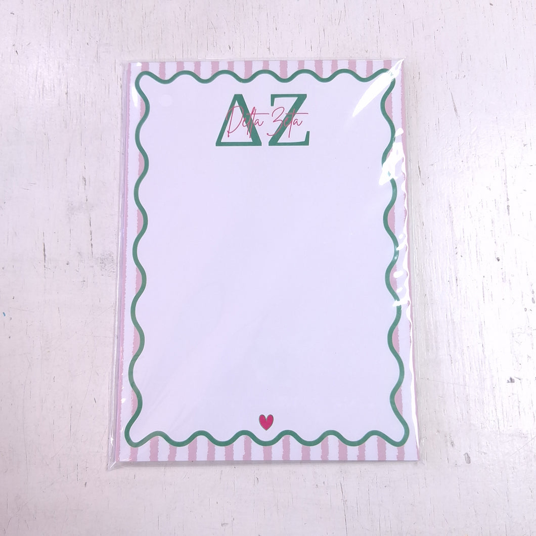 Scalloped Design Notepad- Delta Zeta