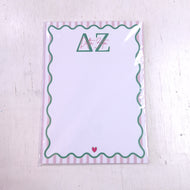 Scalloped Design Notepad- Delta Zeta