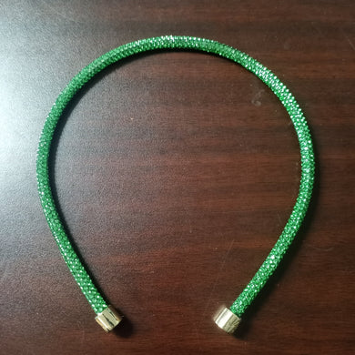 Thin Rhinestone Headband- Green