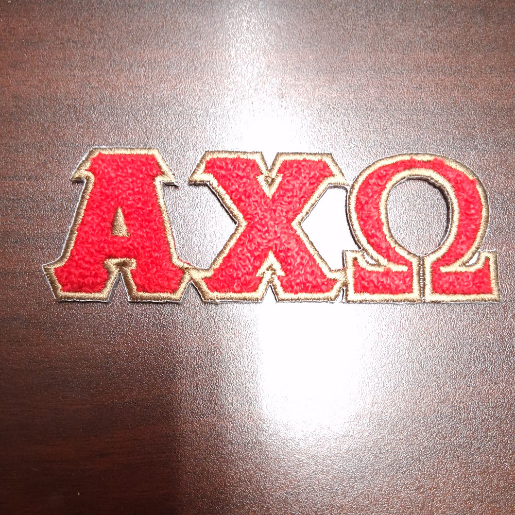 Greek Chenille Sticker- Alpha Chi Omega