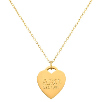 Heart Tag Necklace- Alpha Chi Omega