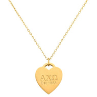 Heart Tag Necklace- Alpha Chi Omega