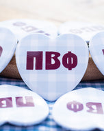 Gingham Heart Button- Pi Beta Phi