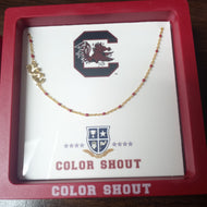 Side Set Enamel Bead Necklace- South Carolina