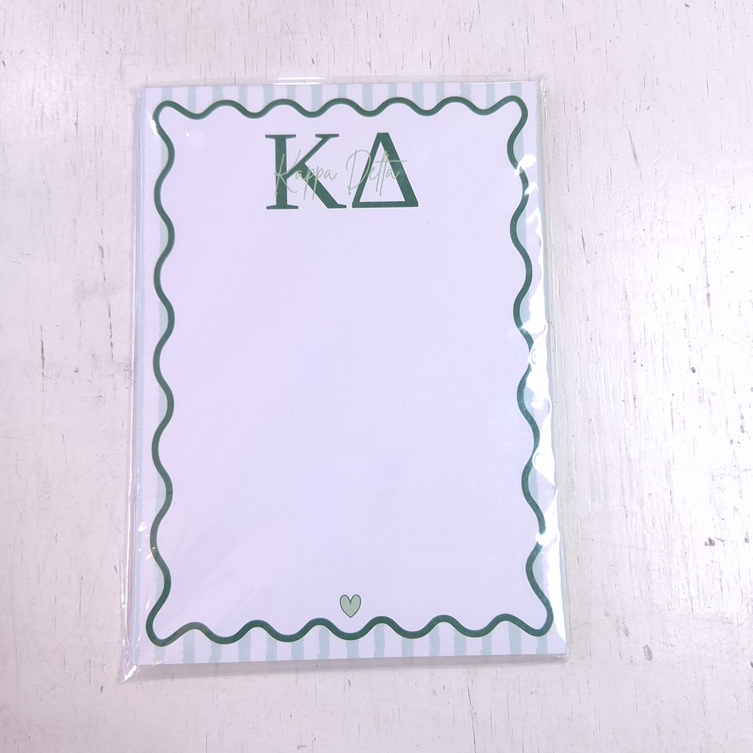 Scalloped Design Notepad- Kappa Delta