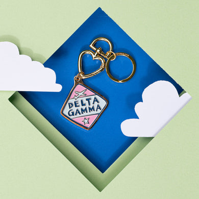Travel Enamel Keychain- Delta Gamma