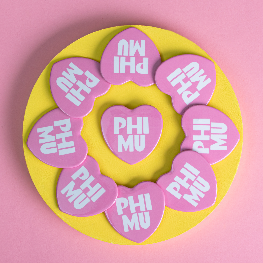 Pop Heart Button- Phi Mu