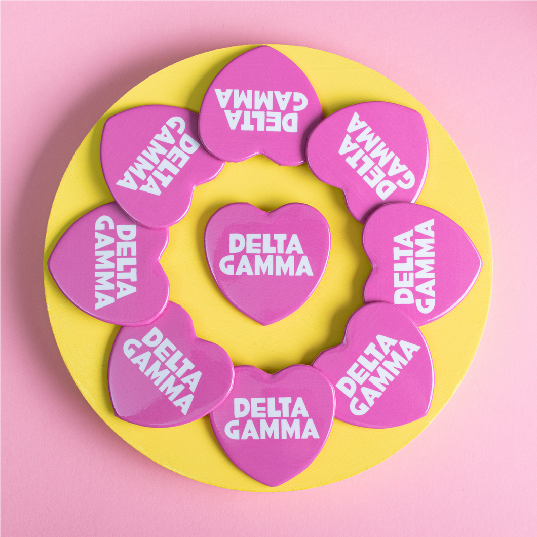 Pop Heart Button- Delta Gamma