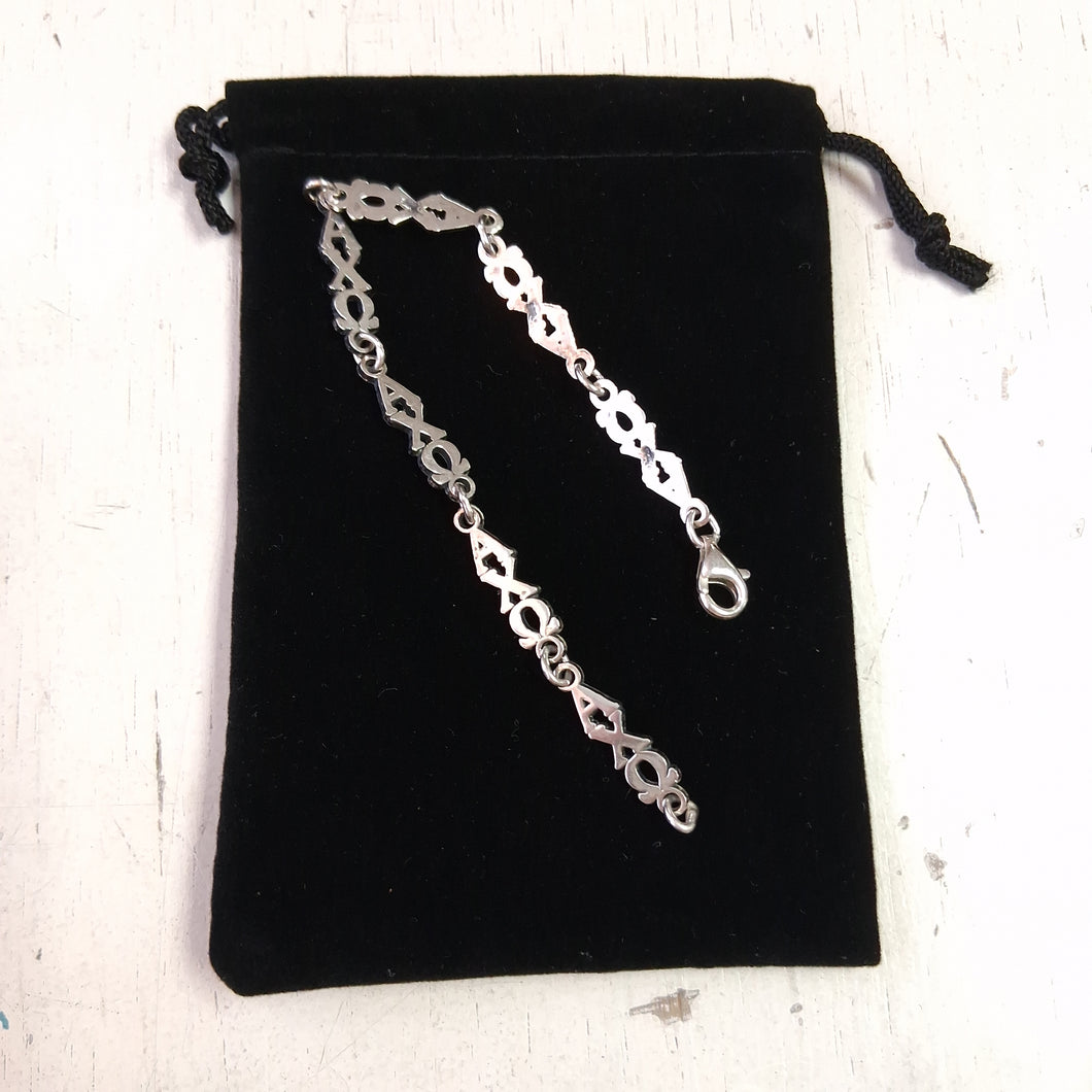 Silver Link Bracelet - Alpha Chi Omega