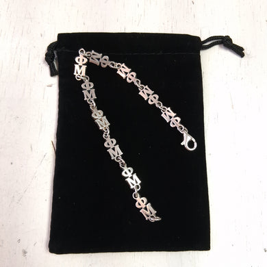 Silver Link Bracelet - Phi Mu