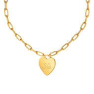 Heart Tag Paperclip Necklace- Kappa Delta