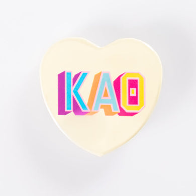 Block Print Heart Button- Kappa Alpha Theta