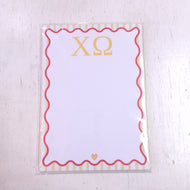 Scalloped Design Notepad- Chi Omega