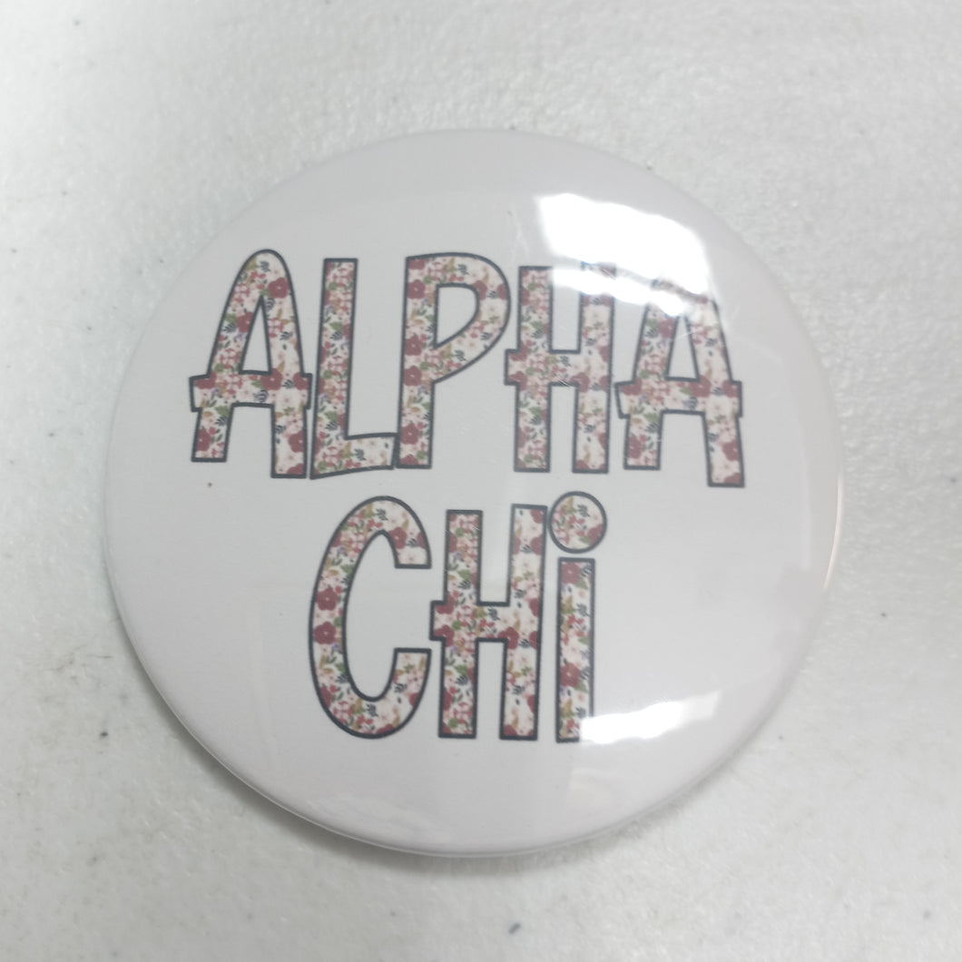 Printed Letter Button- Alpha Chi Omega