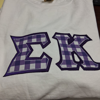 Purple Gingham Style Sweatshirt