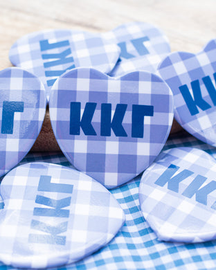 Gingham Heart Button- Kappa Kappa Gamma