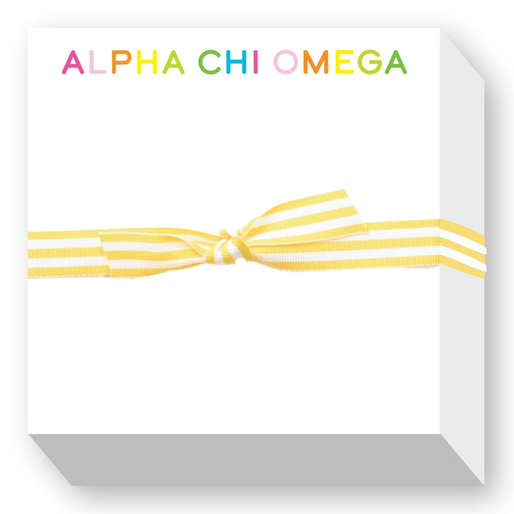 Rainbow Chubbie Notepad- Alpha Chi Omega