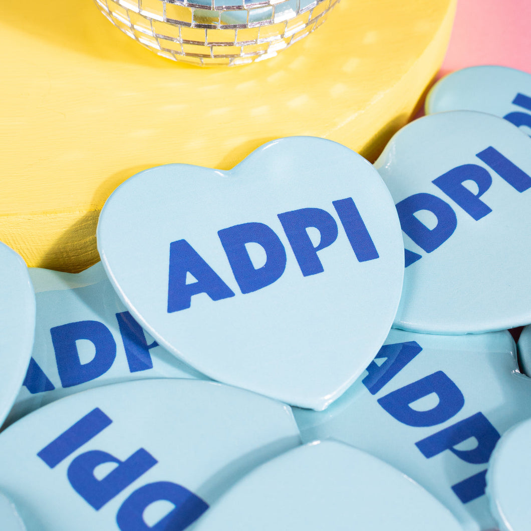 Pop Heart Button- Alpha Delta Pi