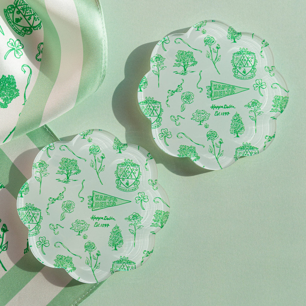 Toile Acrylic Coaster- Kappa Delta