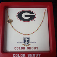Side Set Enamel Bead Necklace- Georgia