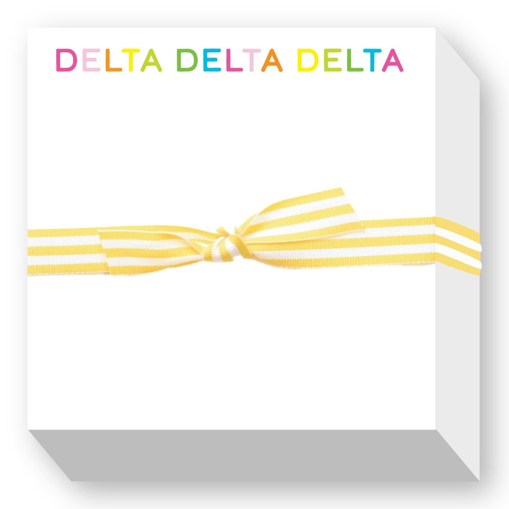 Rainbow Chubbie Notepad- Delta Delta Delta