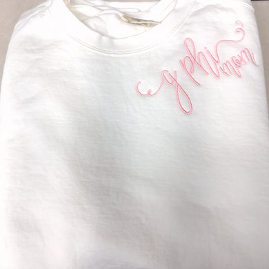 Script Monogram Tshirt- Gamma Phi Beta Mom
