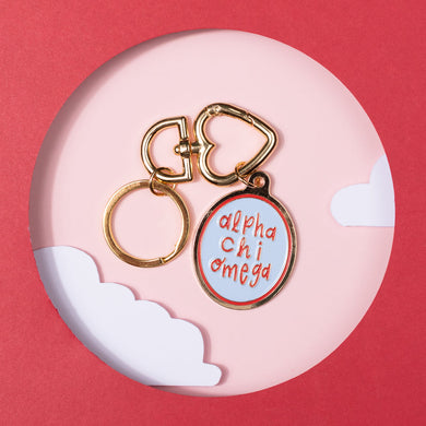 Travel Enamel Keychain- Alpha Chi Omega