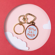 Travel Enamel Keychain- Alpha Chi Omega