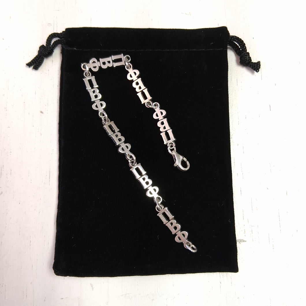 Silver Link Bracelet - Pi Beta Phi