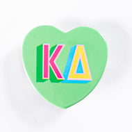 Block Print Heart Button- Kappa Delta