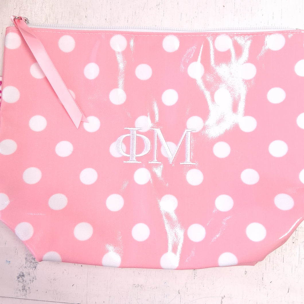 Coated Cosmetic Bag- Phi Mu