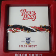 Team Colors Bracelet Stack- Red/Black/White