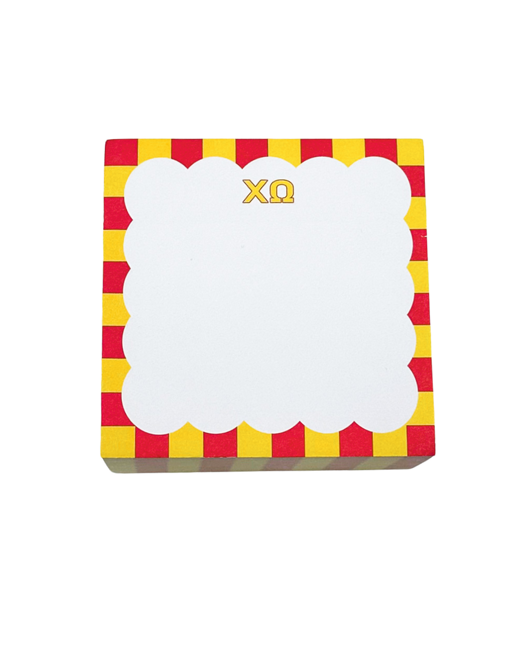 Scalloped Note Cube- Chi Omega