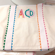 Scalloped Embroidered Tote Bag- Alpha Phi
