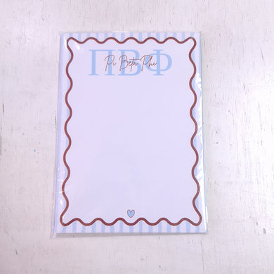 Scalloped Design Notepad- Pi Beta Phi