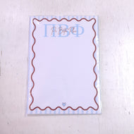 Scalloped Design Notepad- Pi Beta Phi