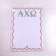 Scalloped Design Notepad- Alpha Chi Omega
