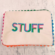 Scalloped Trim Cosmetic Bag- Stuff