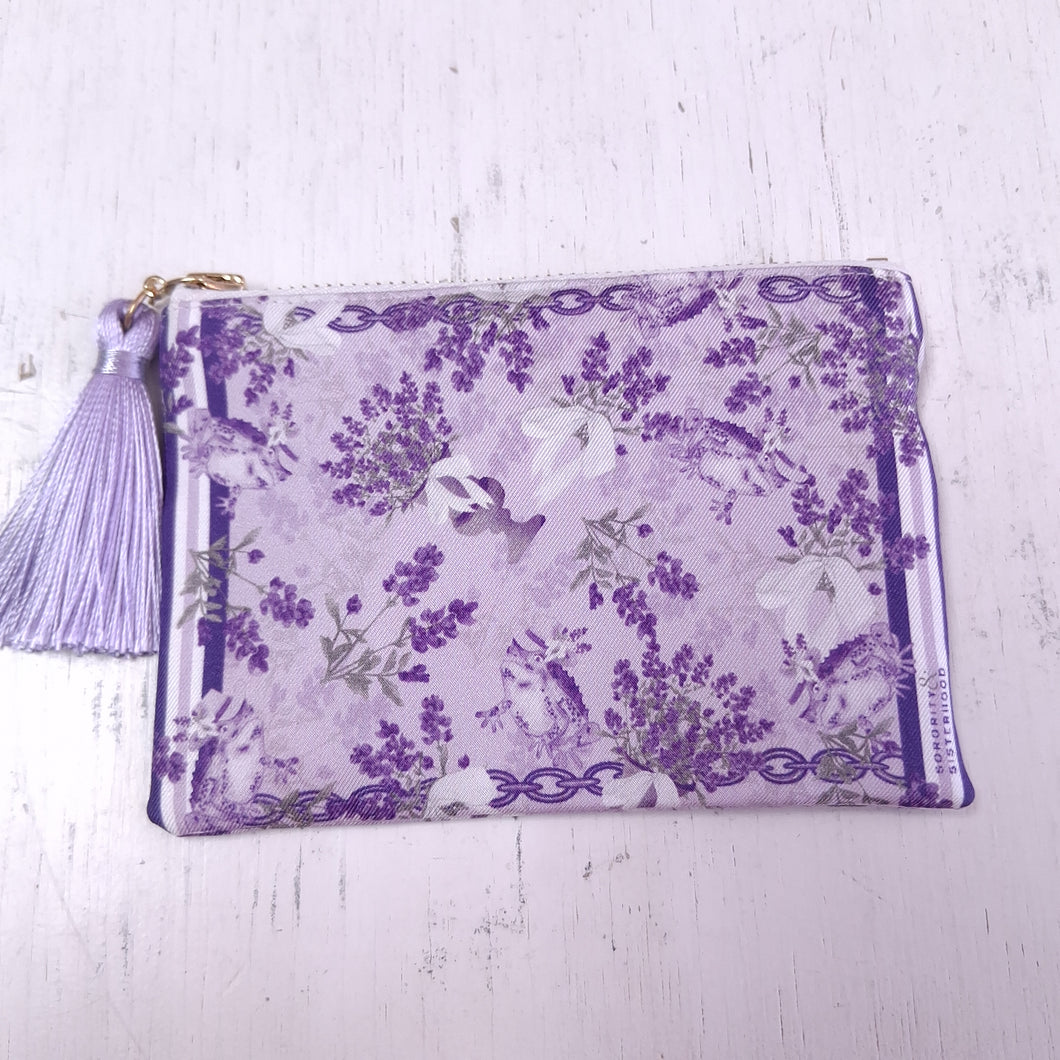 Purple Frog Satin Coin Purse