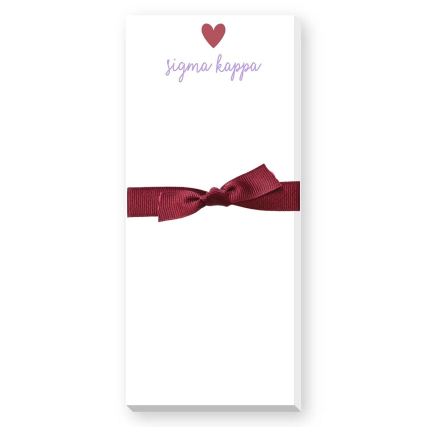 Skinnie Heart Notepad- Sigma Kappa