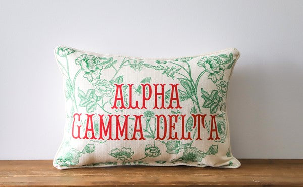 Sorority Toile Alpha Gamma Delta Pillow