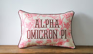 Sorority Toile Pillow- Alpha Omicron Pi PREORDER