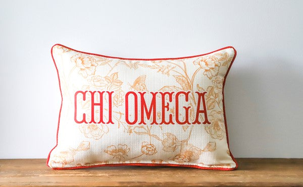 Sorority Toile Chi Omega Pillow