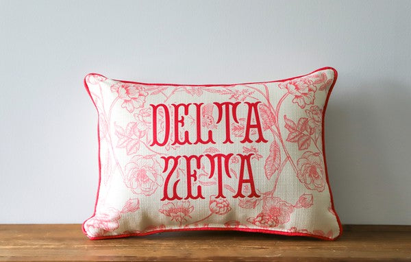 Sorority Toile Delta Zeta Pillow